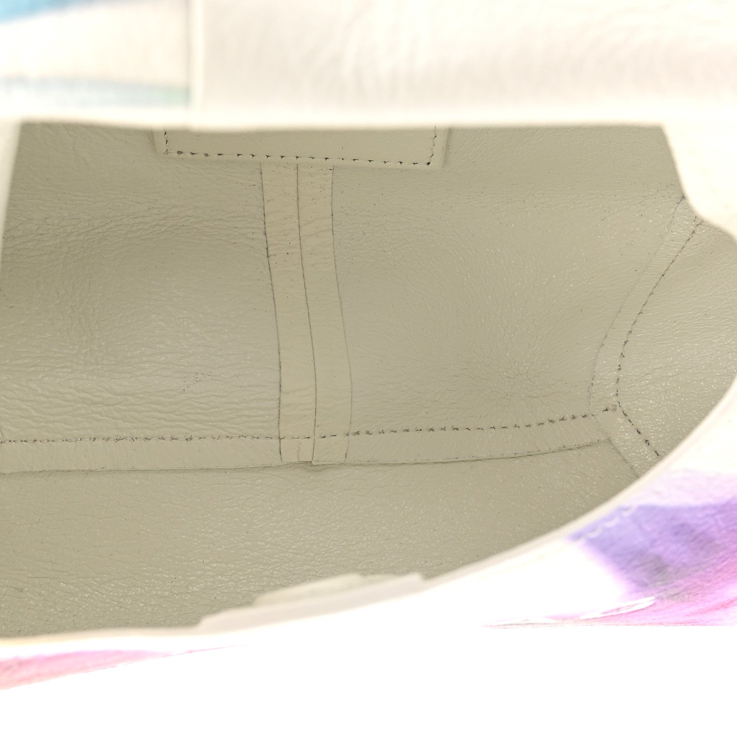 Crinkled Calfskin Future Floral Mini The Sack Bag White Multicolor