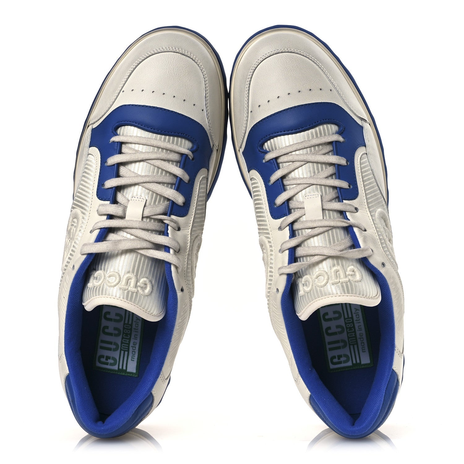 Dali Soft Calfskin Mens Mac80 Sneakers 11.5 Off White Blue