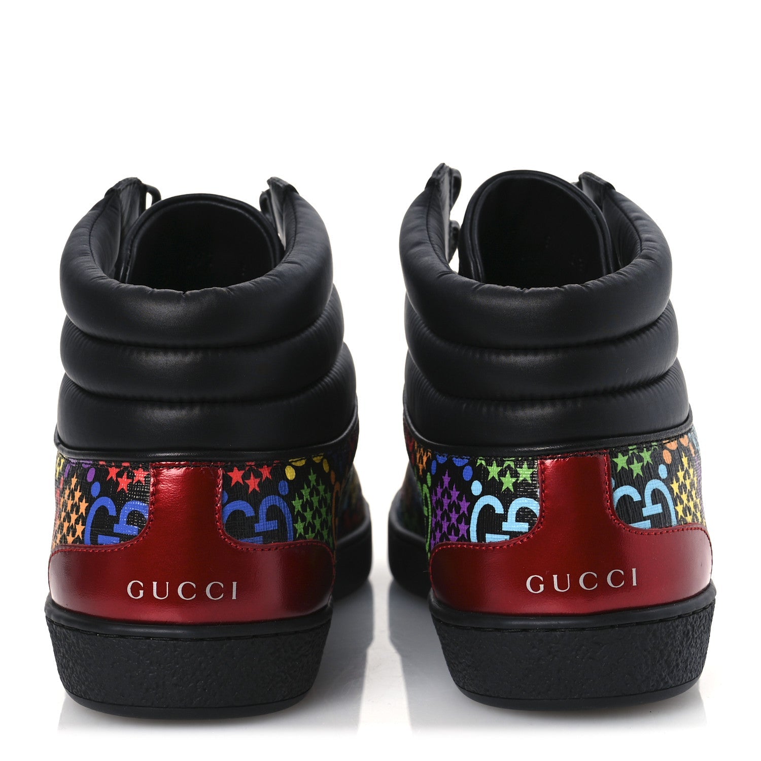 GG Supreme Monogram Psychedelic Mens High Top Sneakers 9 Black Multicolor