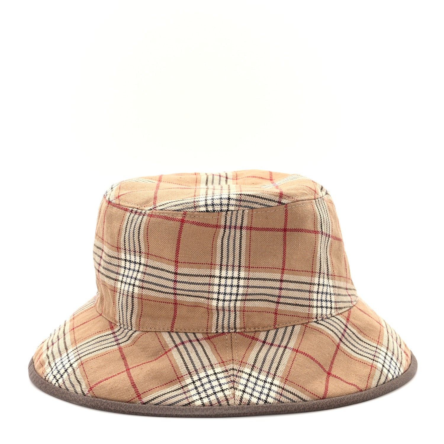 Monogram Plaid Bob Double Back Reversible Bucket Hat L Beige