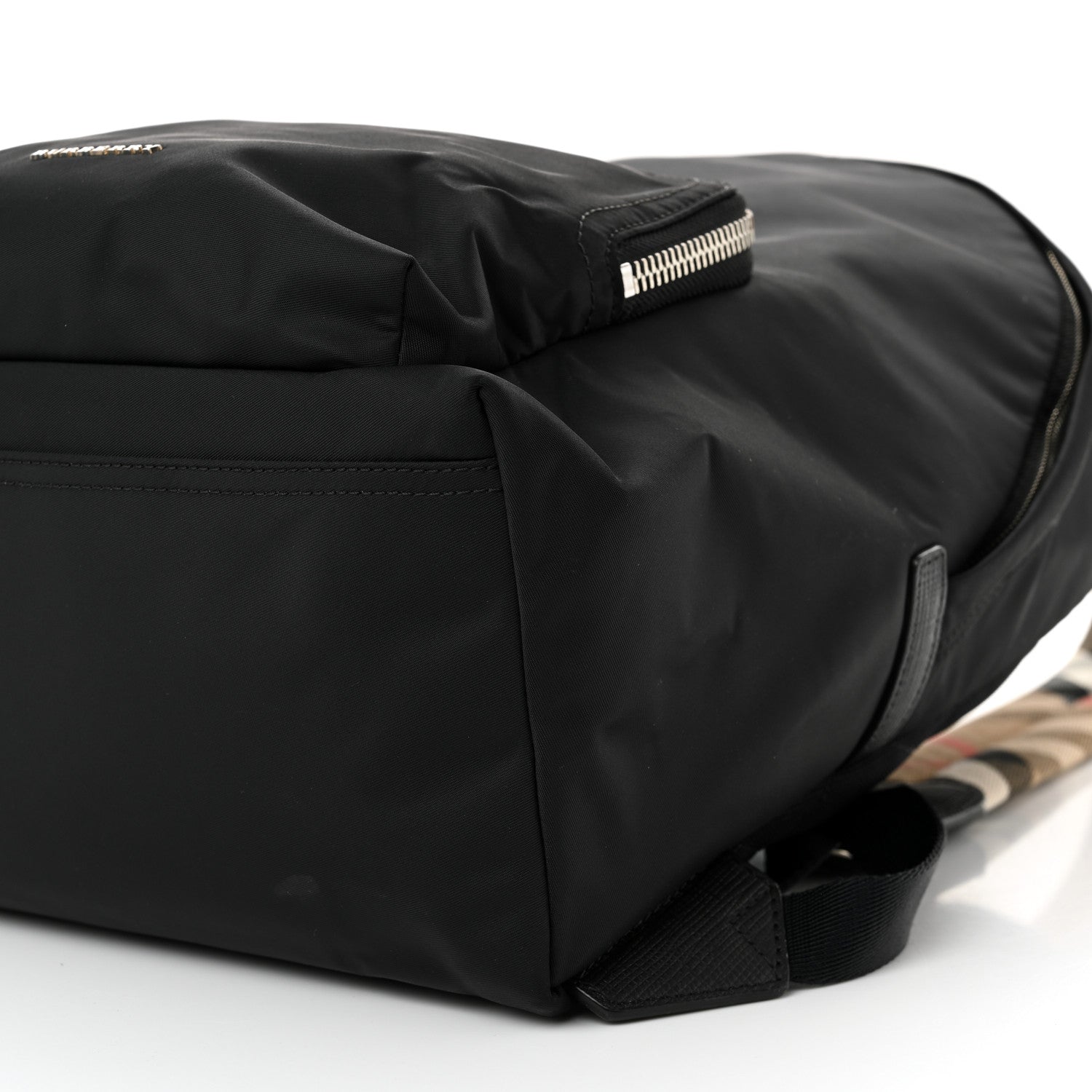 Nylon Check Abbeydale Simple Backpack  Black