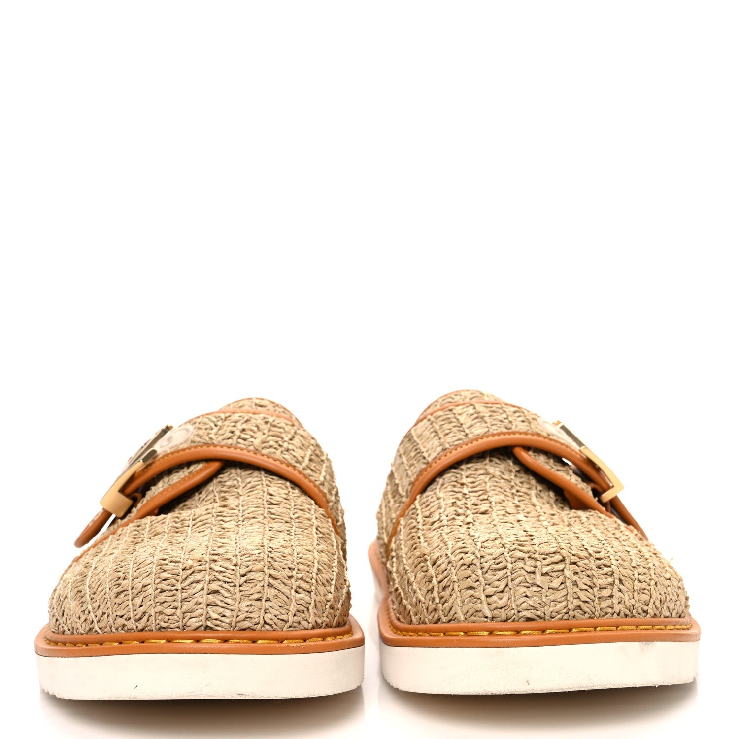 Raffia LV Easy Mens Mule 9.5 Beige