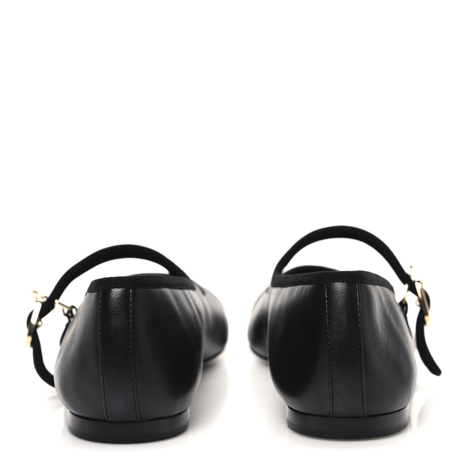 Lambskin Mary Jane Flats 38.5 Black