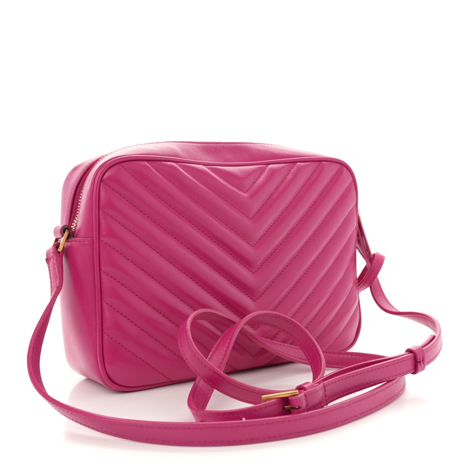 Calfskin Matelasse Monogram Lou Camera Bag Bright Pink