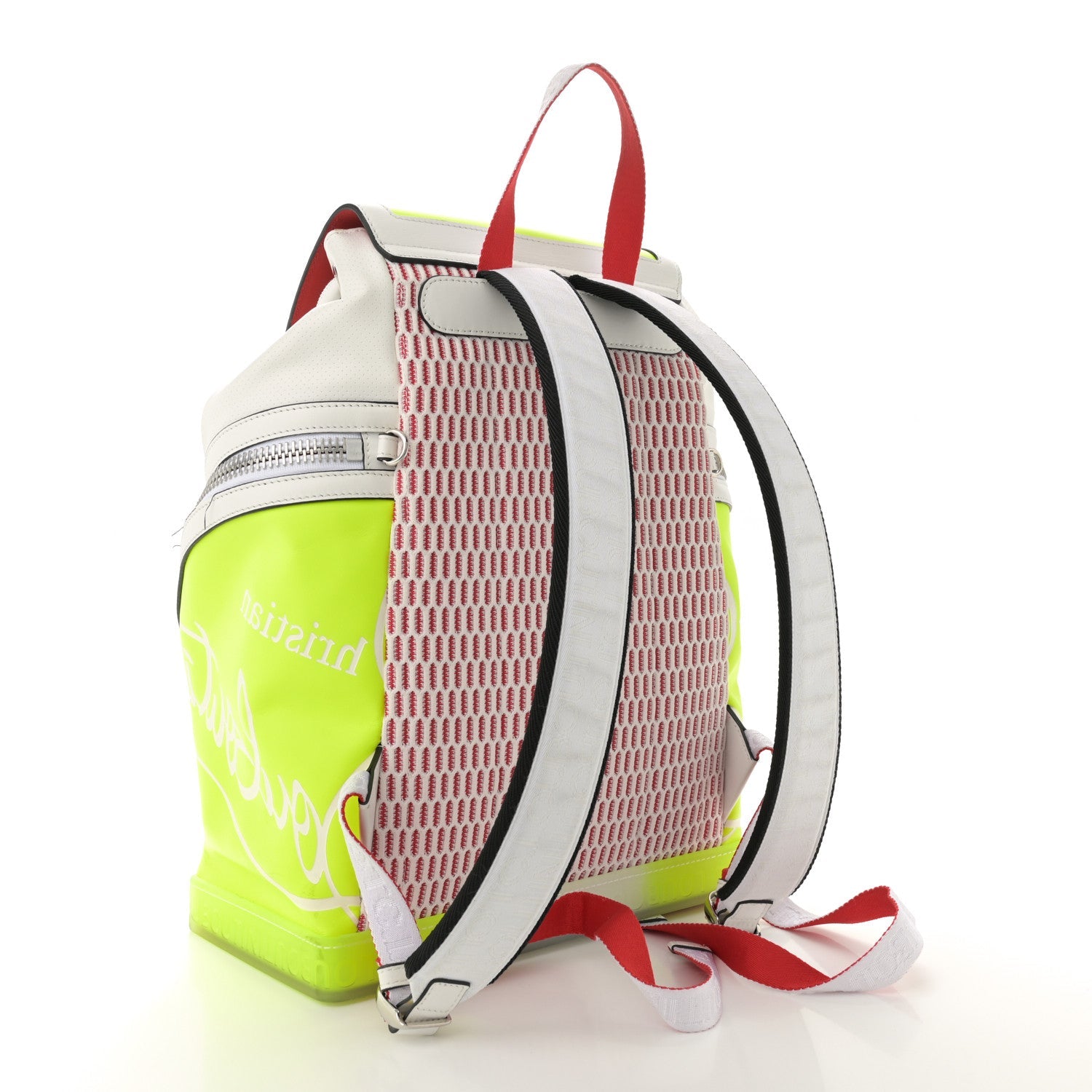 Calfskin Explorafunk Backpack Bianco Fluo Yellow
