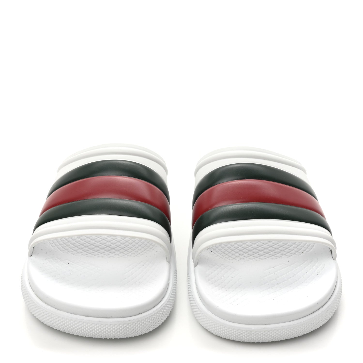 Rubber Web Mens Slide Sandals 12 White Green Red