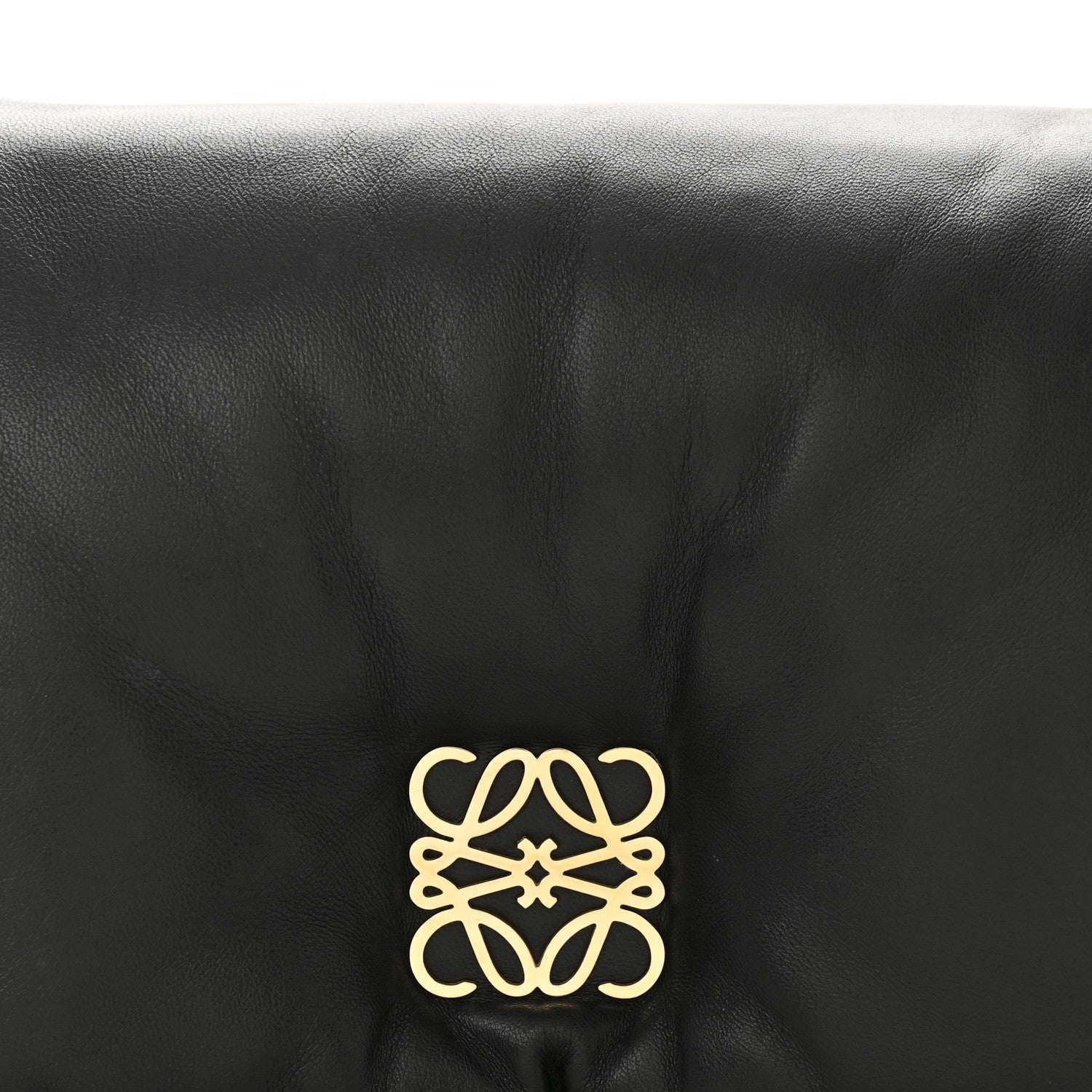 Shiny Nappa Lambskin Mini Goya Puffer Bag Black