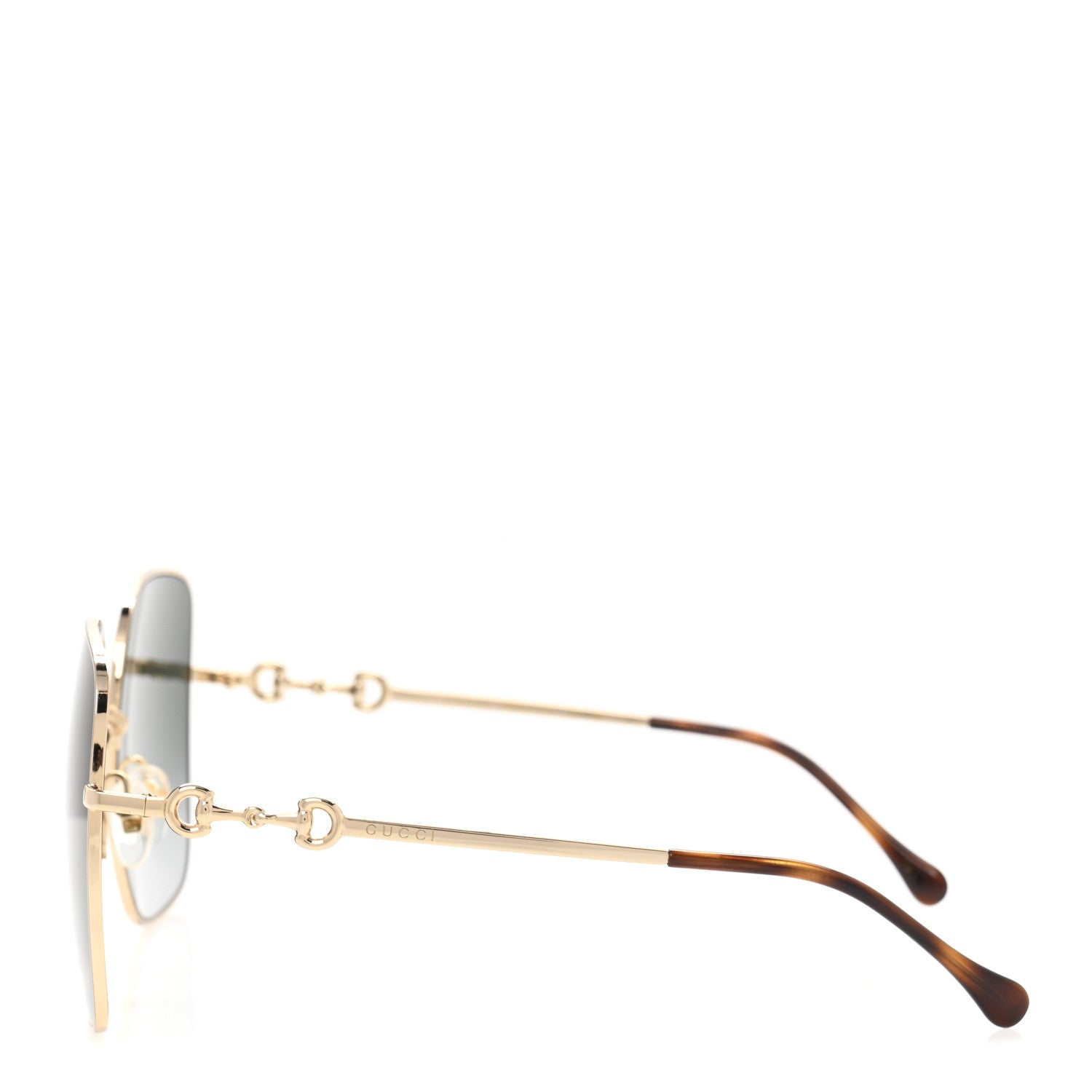 Metal Horsebit Square Frame Sunglasses GG0879S Gold