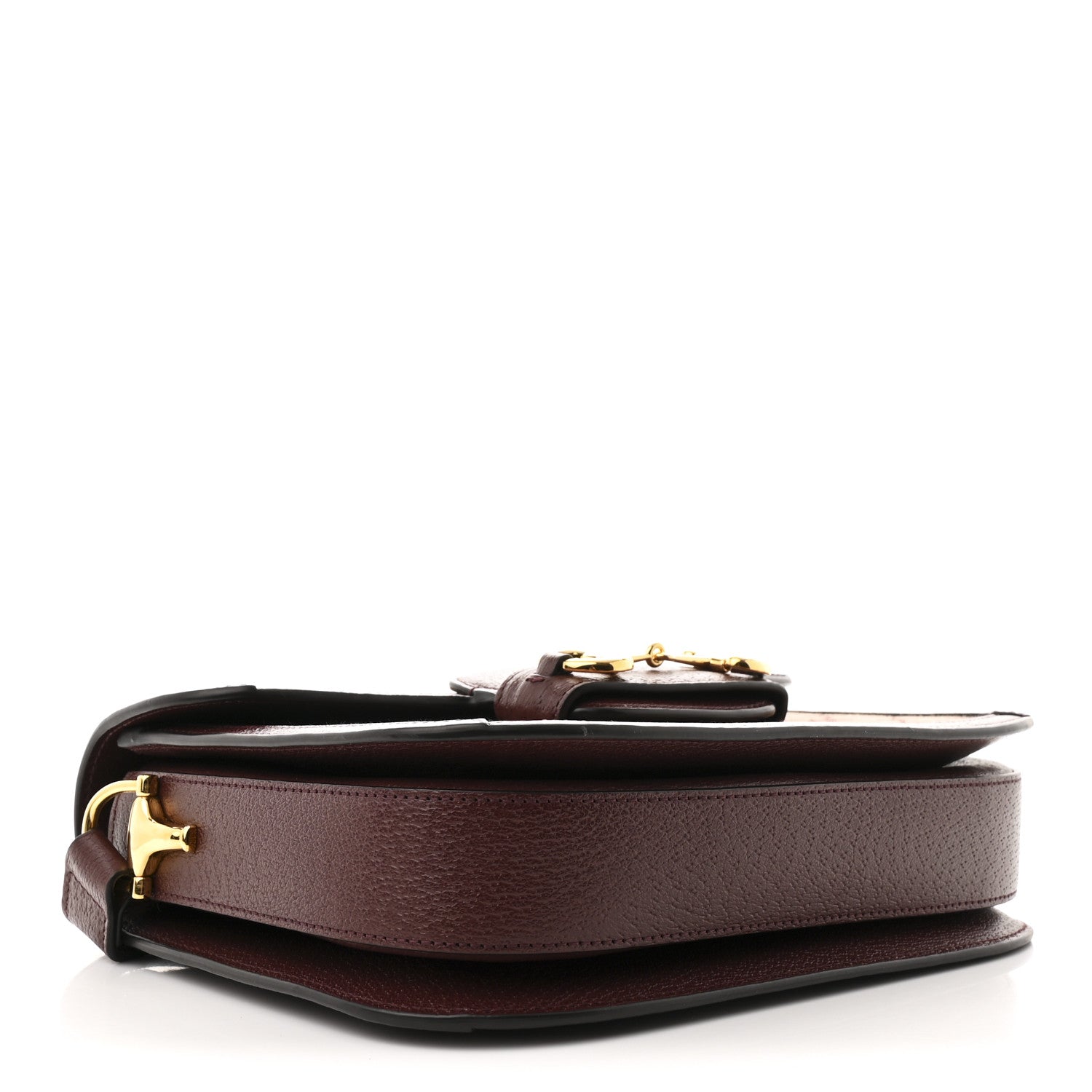 Monogram Textured Dollar Calfskin Horsebit 1955 Shoulder Bag Sahara Rubino Chardonnay