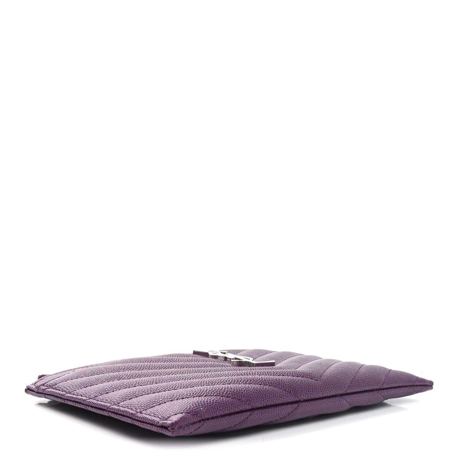 Grain De Poudre Matelasse Chevron Monogram Bill Pouch Amaranto