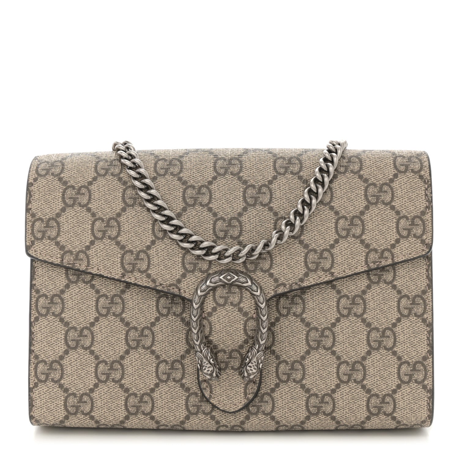 GG Supreme Monogram Mini Dionysus Chain Wallet Beige Taupe