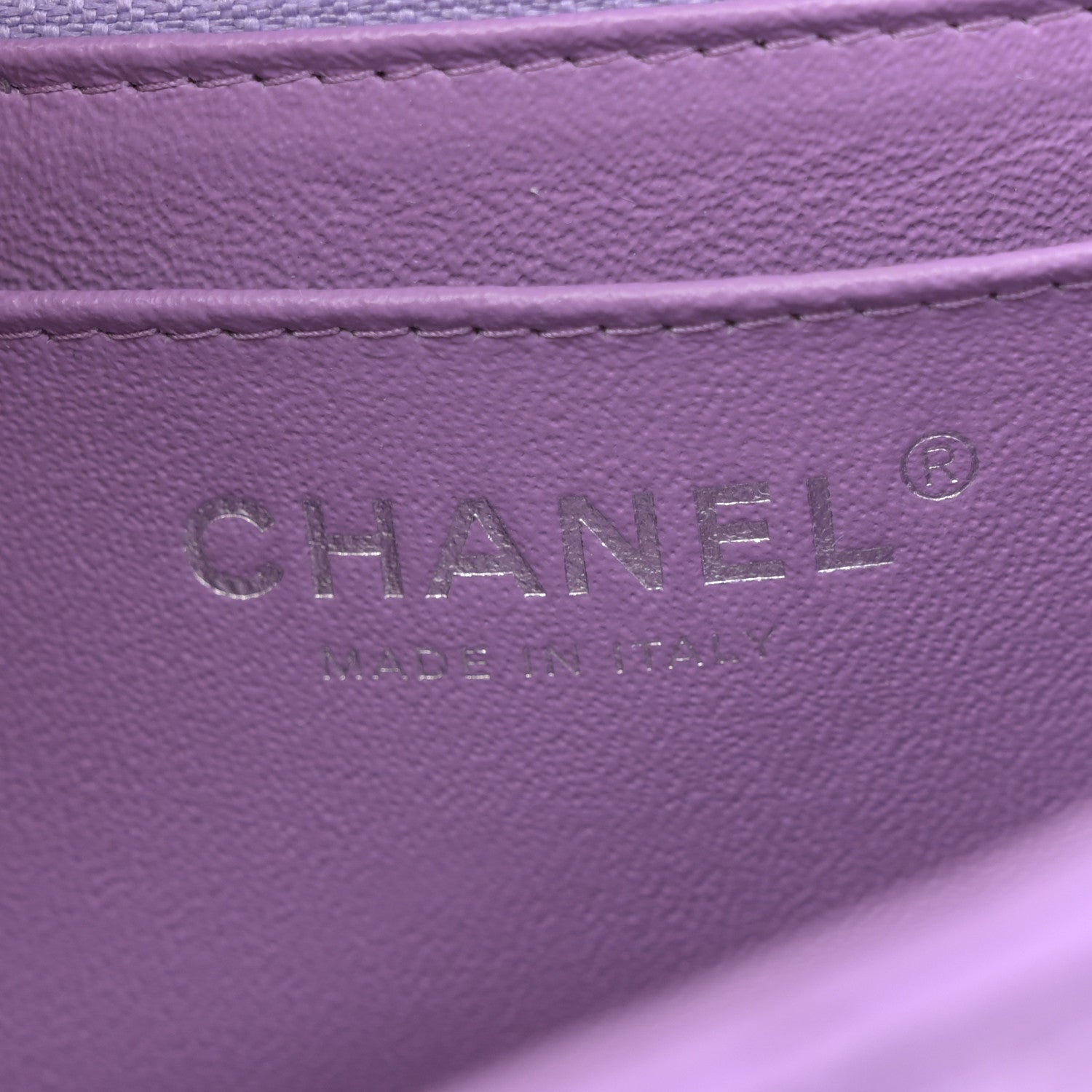 Lambskin Quilted Mini Rectangular Flap Purple