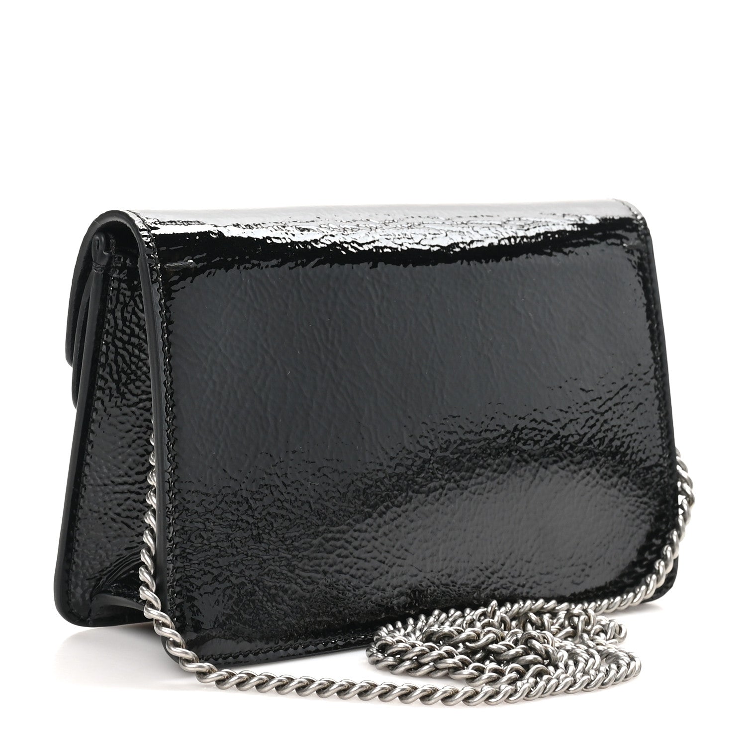 Crinkled Patent Mini Dionysus Shoulder Bag Black