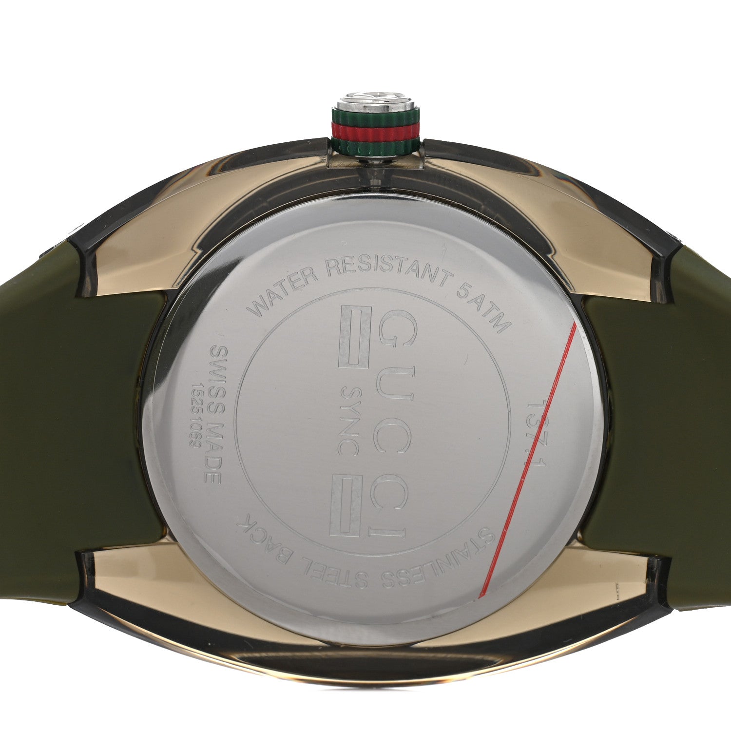 Stainless Steel Rubber 46mm Sync Web Quartz Watch Hunter Green