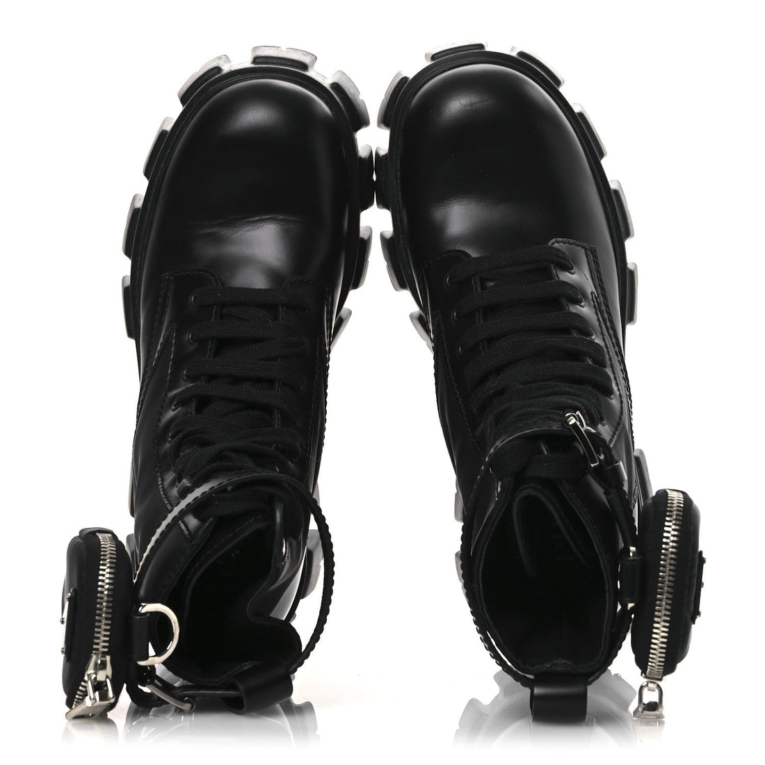 Spazzolato Rois Nylon Metal Triangle Logo Mens Monolith Pouch Pocket 55mm Boots 7.5 Black