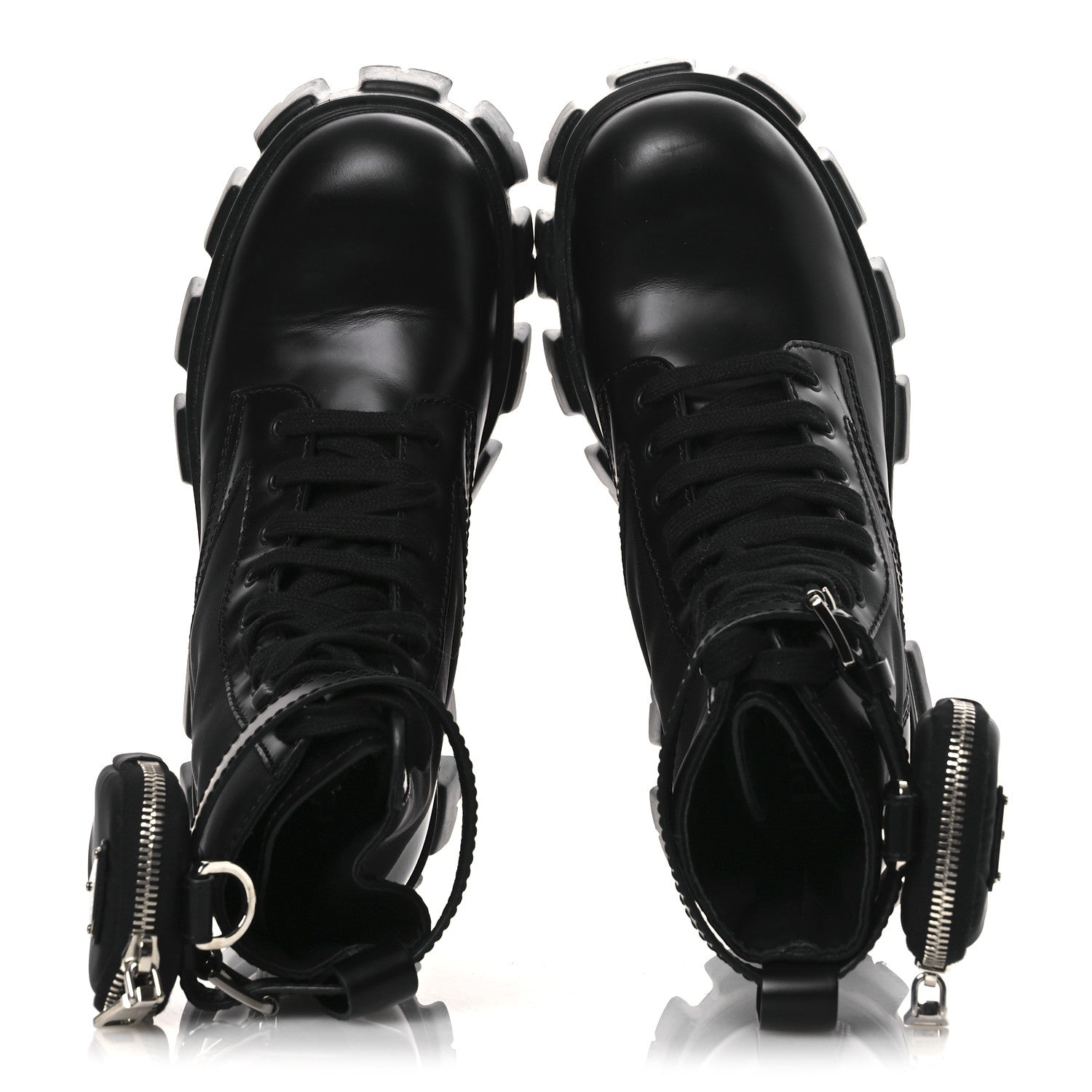 Spazzolato Rois Nylon Metal Triangle Logo Mens Monolith Pouch Pocket 55mm Boots 7.5 Black