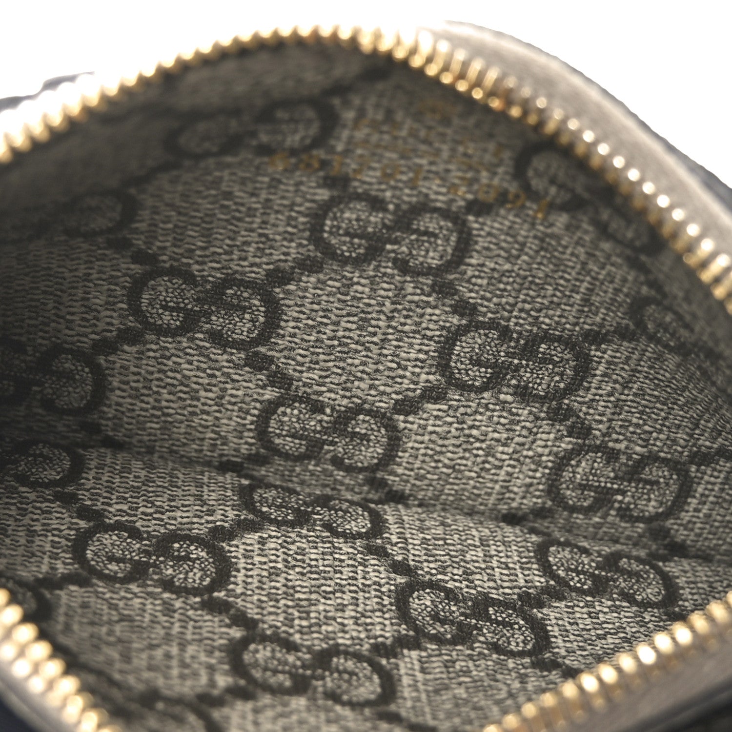 X BALENCIAGA GG Supreme Monogram Zip Card Case Beige Ebony