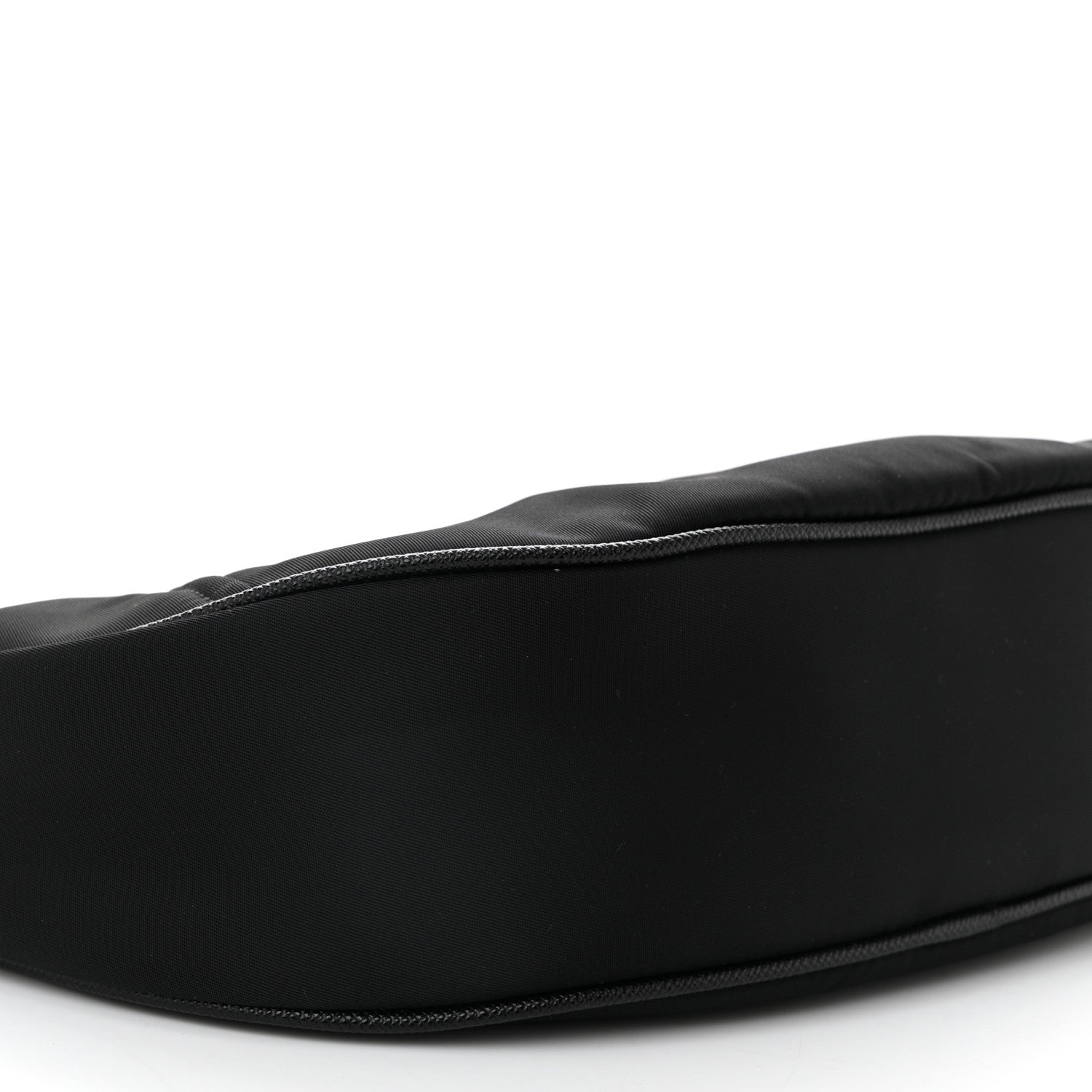 Re-Nylon Saffiano Demi-lune Shoulder Bag Black