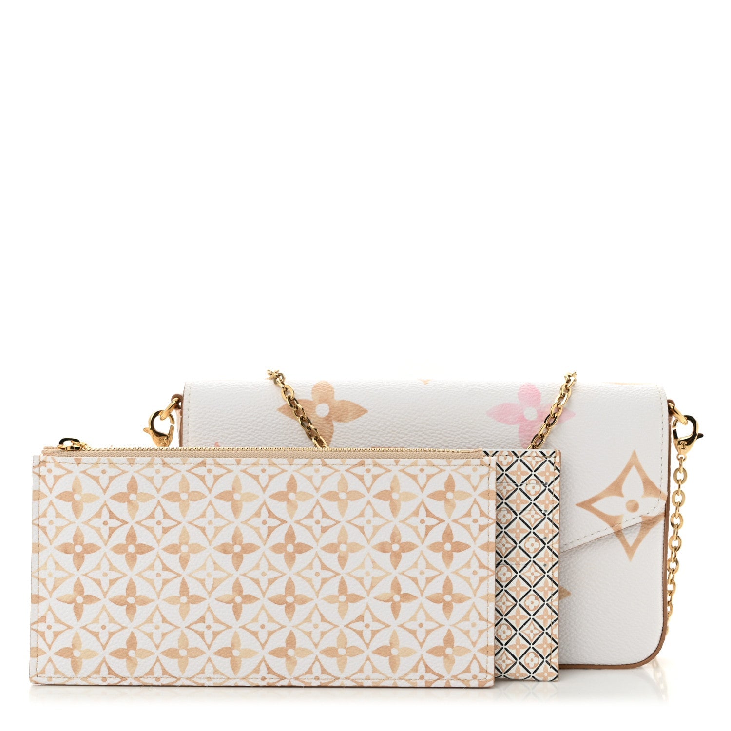 Monogram Giant By The Pool 2.0 Felicie Pochette Chain Wallet Beige