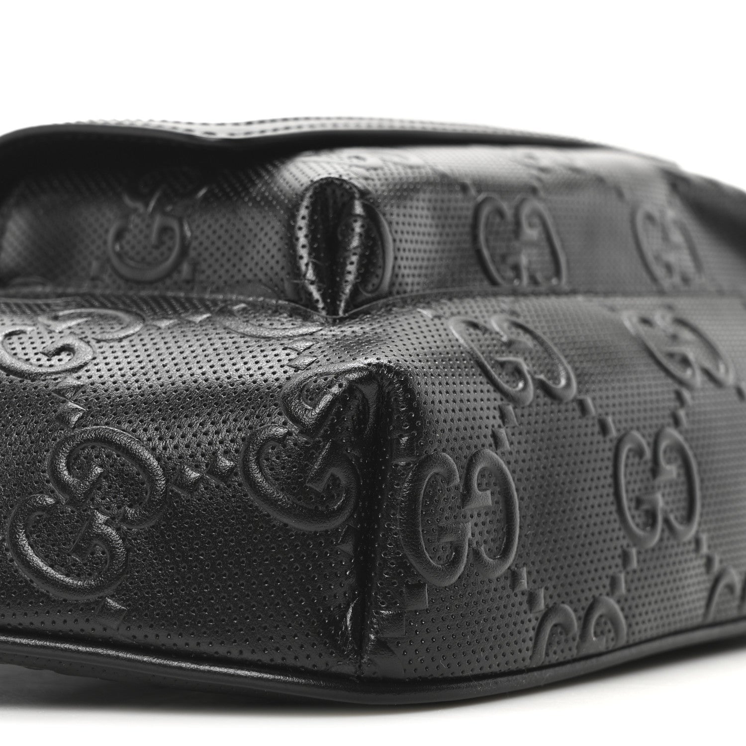 Calfskin GG Tennis Embossed Pocket Belt Bag Black