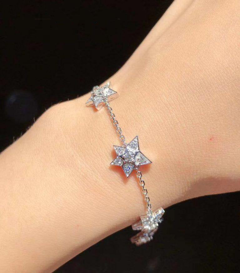 COMETE BRACELET SILVER DIAMOND 5 MOTIFS