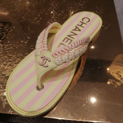 CC 25 Thong Sandal Braided Striped Pink Lime