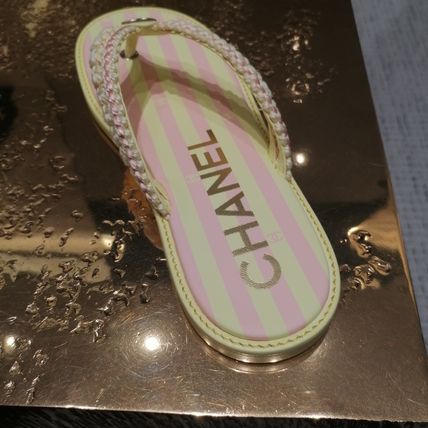 CC 25 Thong Sandal Braided Striped Pink Lime