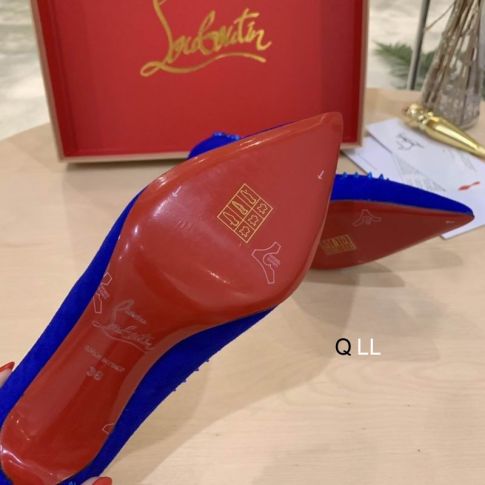 CL Anjalina Spike Pumps Suede Blue
