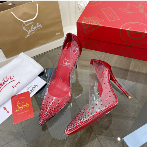 CL Degrastrass Pumps PVC Patent Leather Red