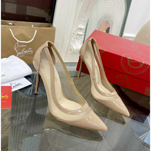 CL Galativi Pumps 85mm Mesh and Leather Nude