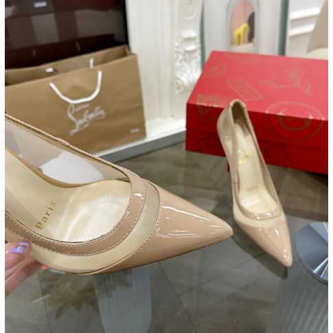CL Galativi Pumps 85mm Mesh and Leather Nude