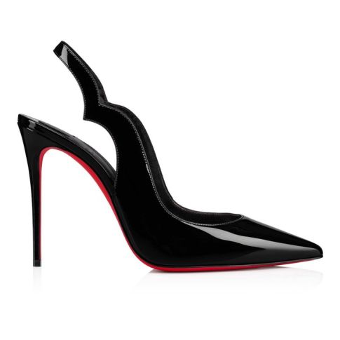 CL Hot Chick Sling 100 Mm Sling Back Pumps Patent Leather Black