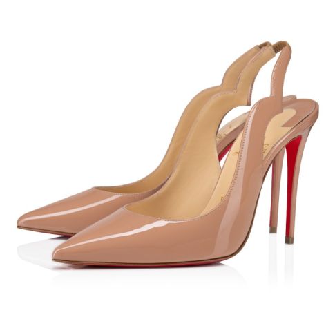 CL Hot Chick Sling 100 Mm Sling Back Pumps Patent Leather Blush
