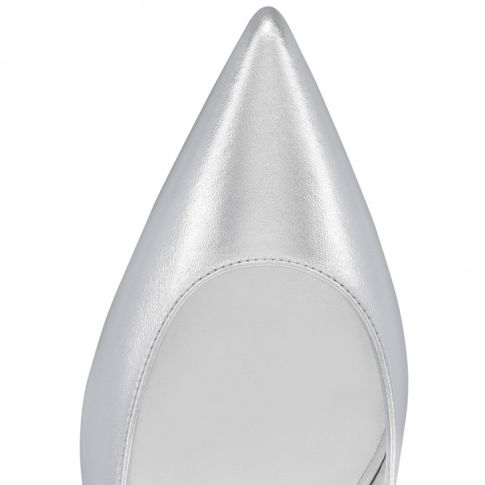 CL Hot Chick Sling 70mm Sling Back Pumps Iridescent Nappa Leather Silver