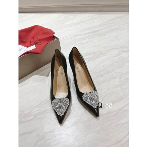 CL I Love Kate Pumps with Crystal Strass Heart Nappa Leather Black