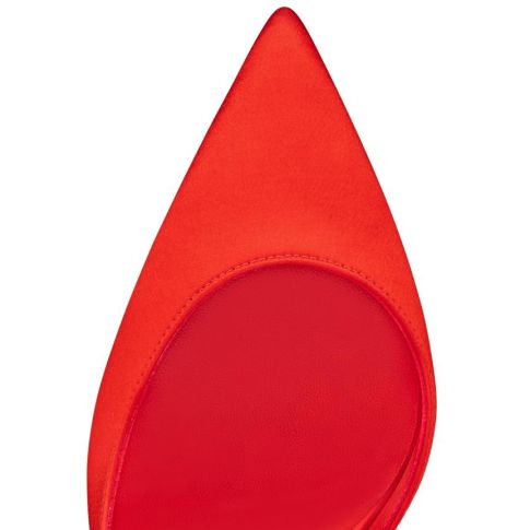 CL Iriza 100mm Pumps Crepe Satin Ole Red