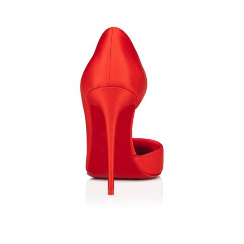 CL Iriza 100mm Pumps Crepe Satin Ole Red
