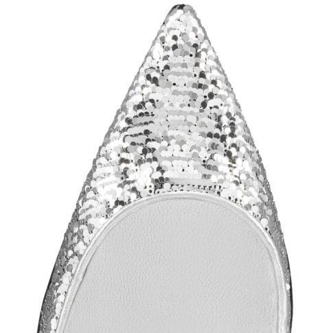 CL Kate Mini Paillettes 100 Mm Pumps Crepe Satin Silver