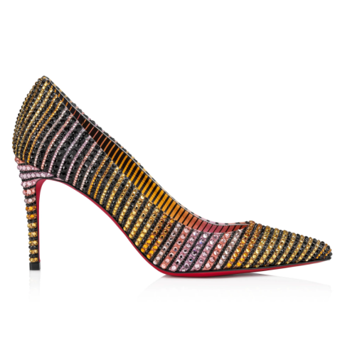 CL Kate Strass Aftersun Pumps 85mm Crepe Satin Multicolor