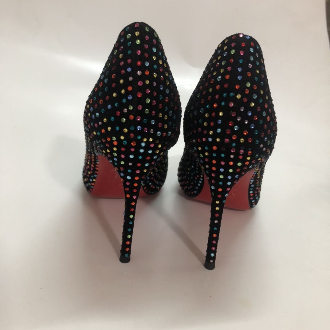 CL Kate Strass Pumps Suede Multicolor