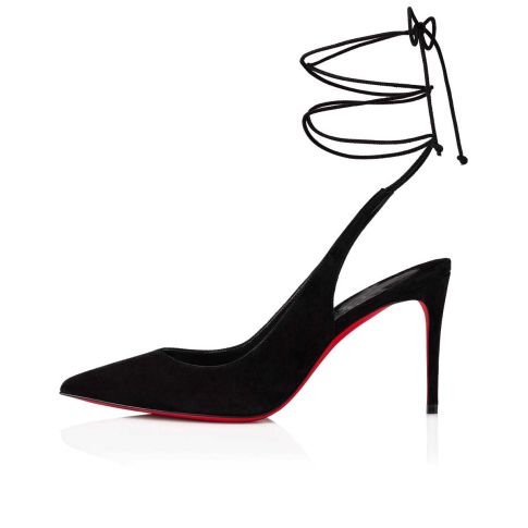 CL Lace Up Kate Pumps 85mm Veau Velours Black