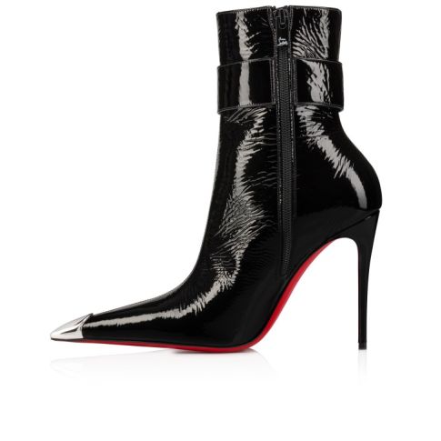 CL Lock Me Up Booty 100 Mm Low Boots Vog Patent Leather Black