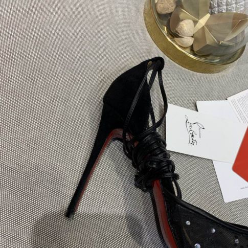 CL Maia Labella 100mm Pumps Strass and Veau Velours Black