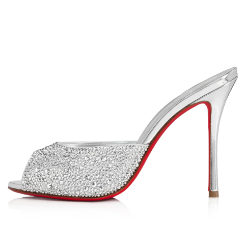 CL Me Dolly Strass Pumps 100 mm Suede Strass Embellished Silver