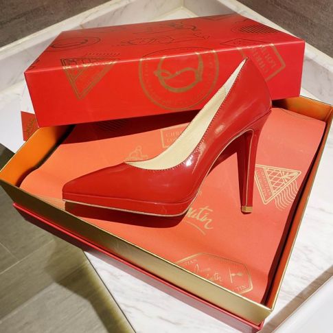 CL Pigalle Plato Pumps 100mm Patent Leather Red