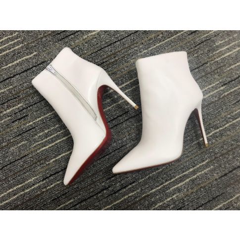 CL So Kate Booty Ankle Boots 100mm Calf Leather White