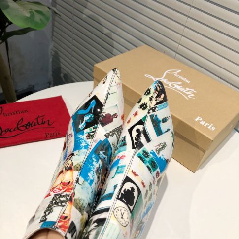 CL So Kate Booty Ankle Boots 100mm Collage Patent Multicolor