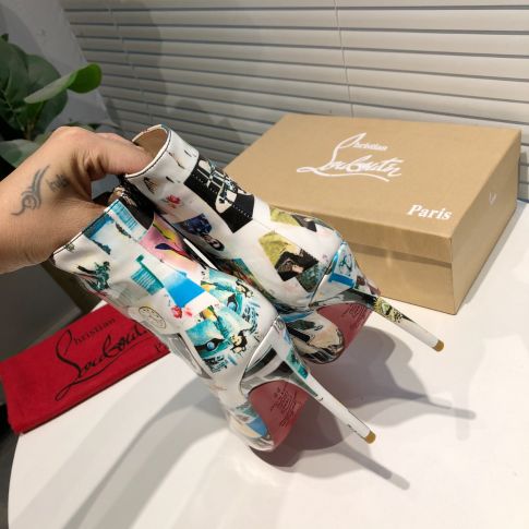 CL So Kate Booty Ankle Boots 100mm Collage Patent Multicolor