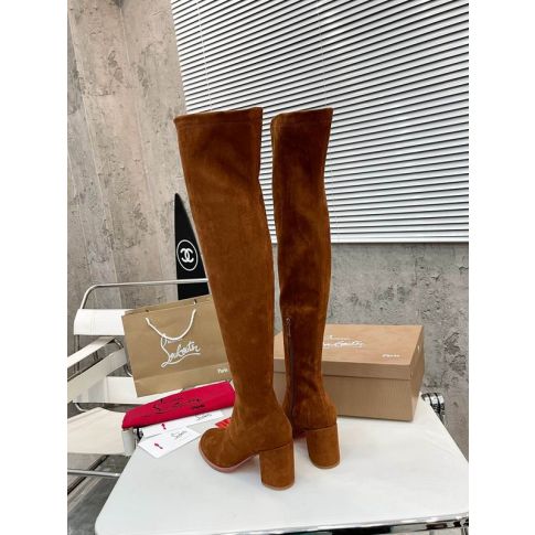 CL Stretchadoxa Botta Alta 70MM Thighboots Veau Velours Brown