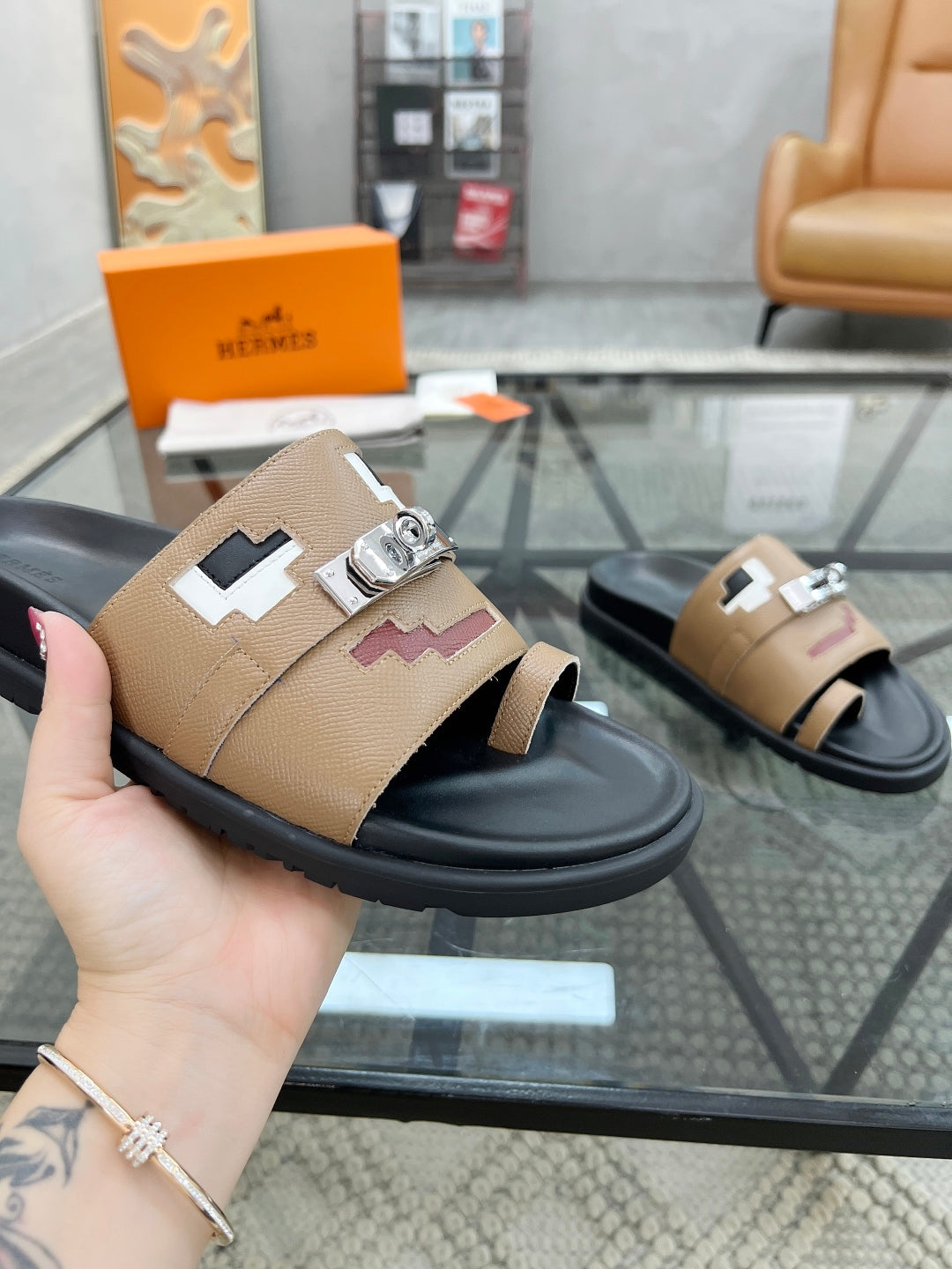 HM Men's Joke Slide Cowhide 544595